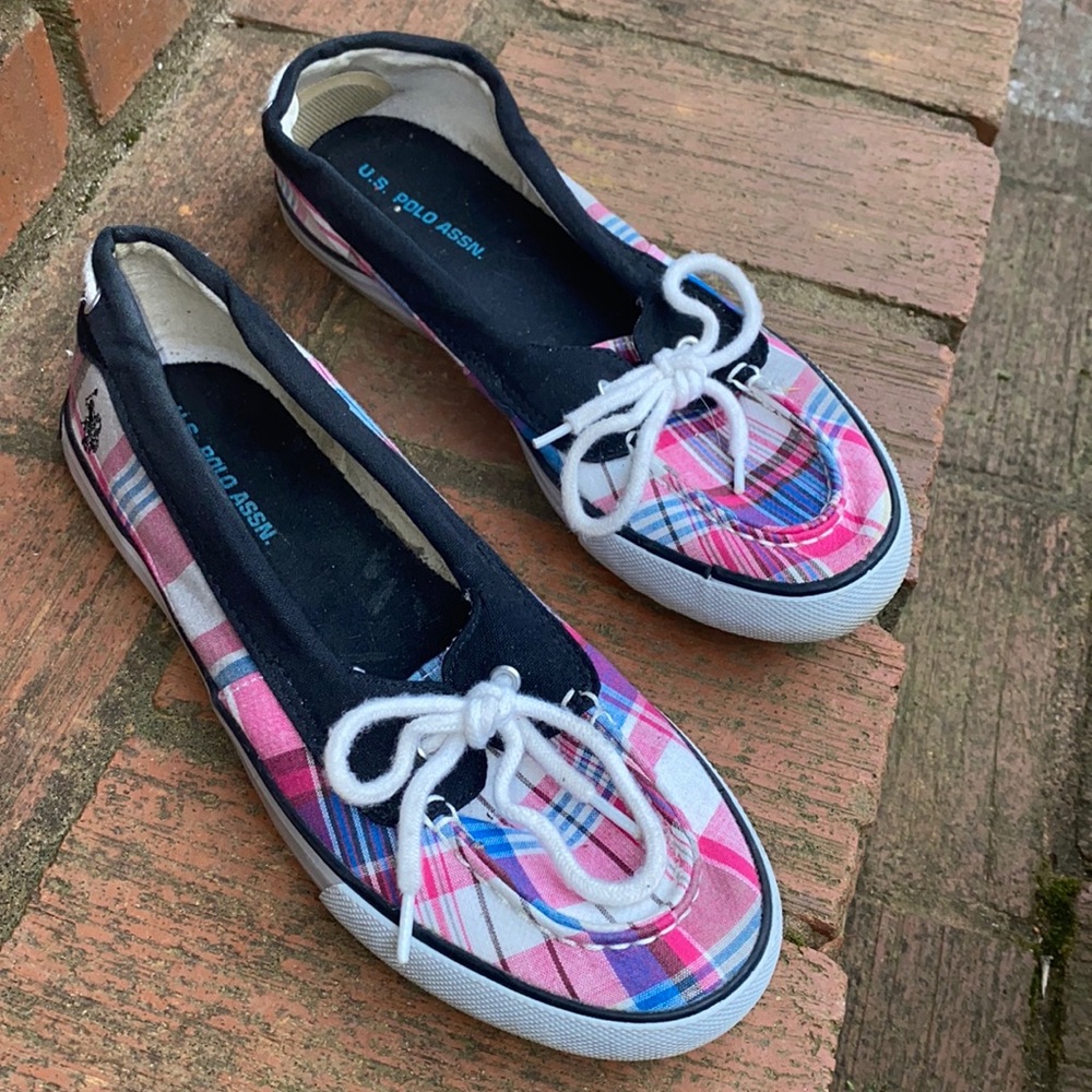 US Polo boat shoes, size 9